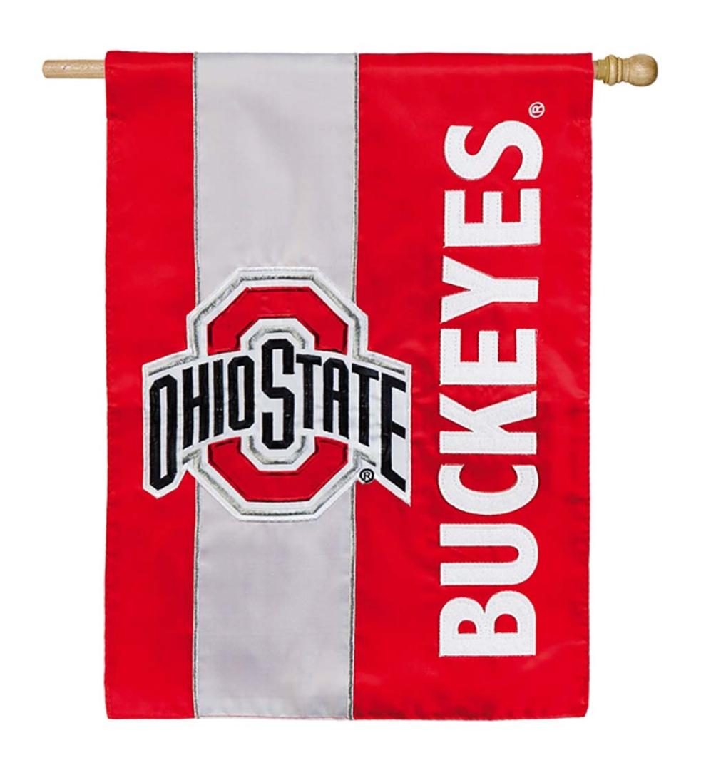 Plow & Hearth Garden Accents Yard & Garden Double-Sided Embellished College Team Pride Applique House Flag - Univ Of Alabama