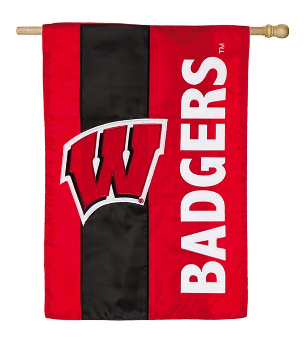 Plow & Hearth Garden Accents Yard & Garden Double-Sided Embellished College Team Pride Applique House Flag - Univ Of Alabama
