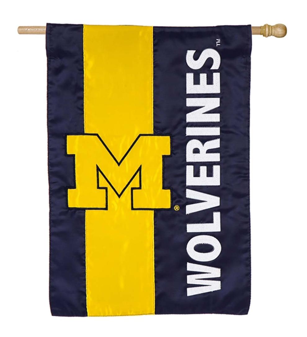 Plow & Hearth Garden Accents Yard & Garden Double-Sided Embellished College Team Pride Applique House Flag - Univ Of Alabama