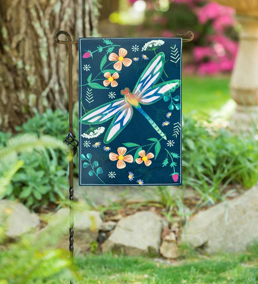 Plow & Hearth Garden Accents Yard & Garden Dragonfly Linen Garden Flag