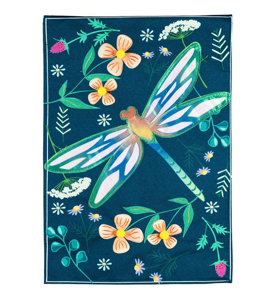 Plow & Hearth Garden Accents Yard & Garden Dragonfly Linen Garden Flag