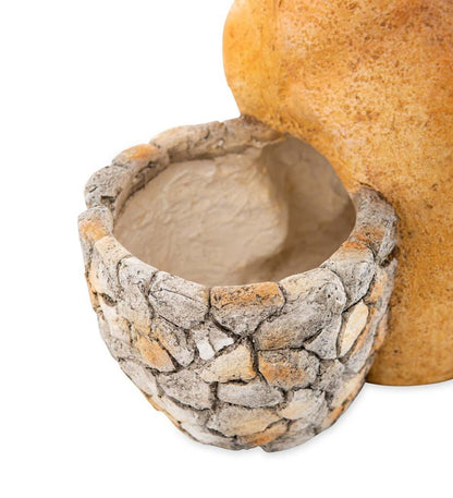 Plow & Hearth Garden Accents Yard & Garden Faux Stone Dog Statue Double Planter