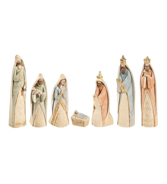 Plow & Hearth Garden Accents Yard & Garden Gilded Nativity Scene, Set Of 7