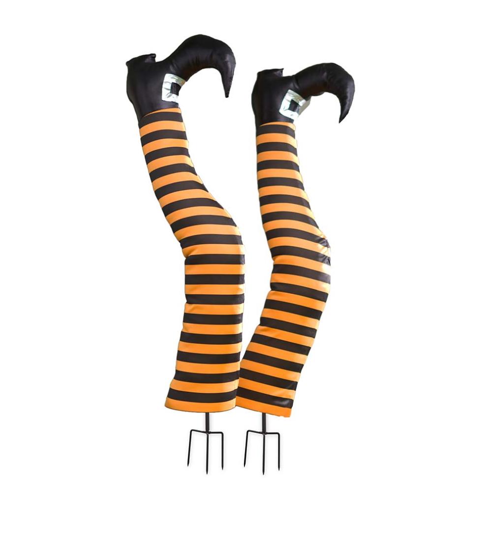 Plow & Hearth Garden Accents Yard & Garden Halloween Witch Leg Stakes, Set Of 2