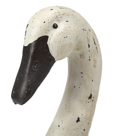 Plow & Hearth Garden Accents Yard & Garden Hand-Painted Holiday Swan Statue With Wreath