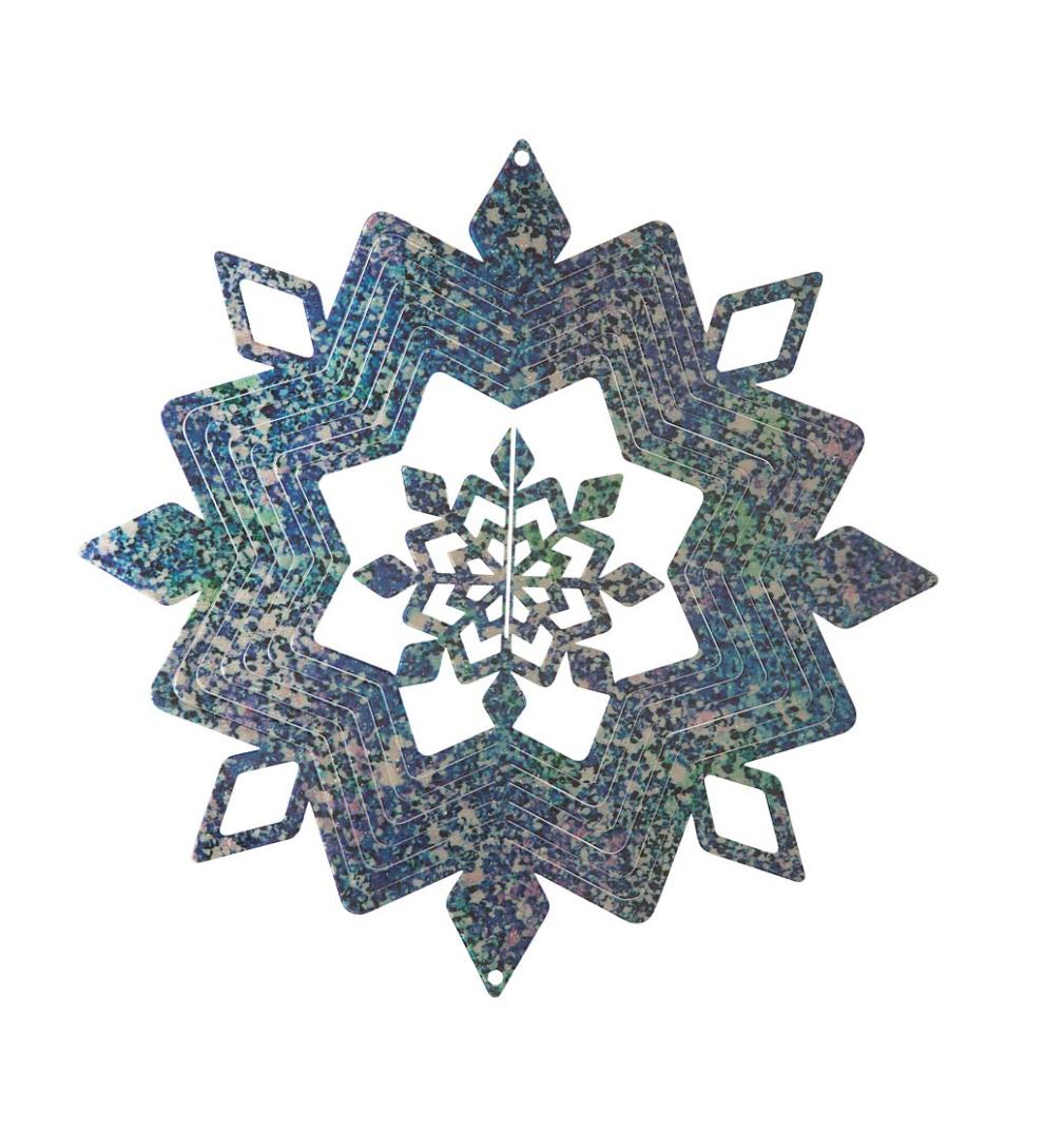 Plow & Hearth Garden Accents Yard & Garden Hanging Snowflake Illusion Metal Spinner