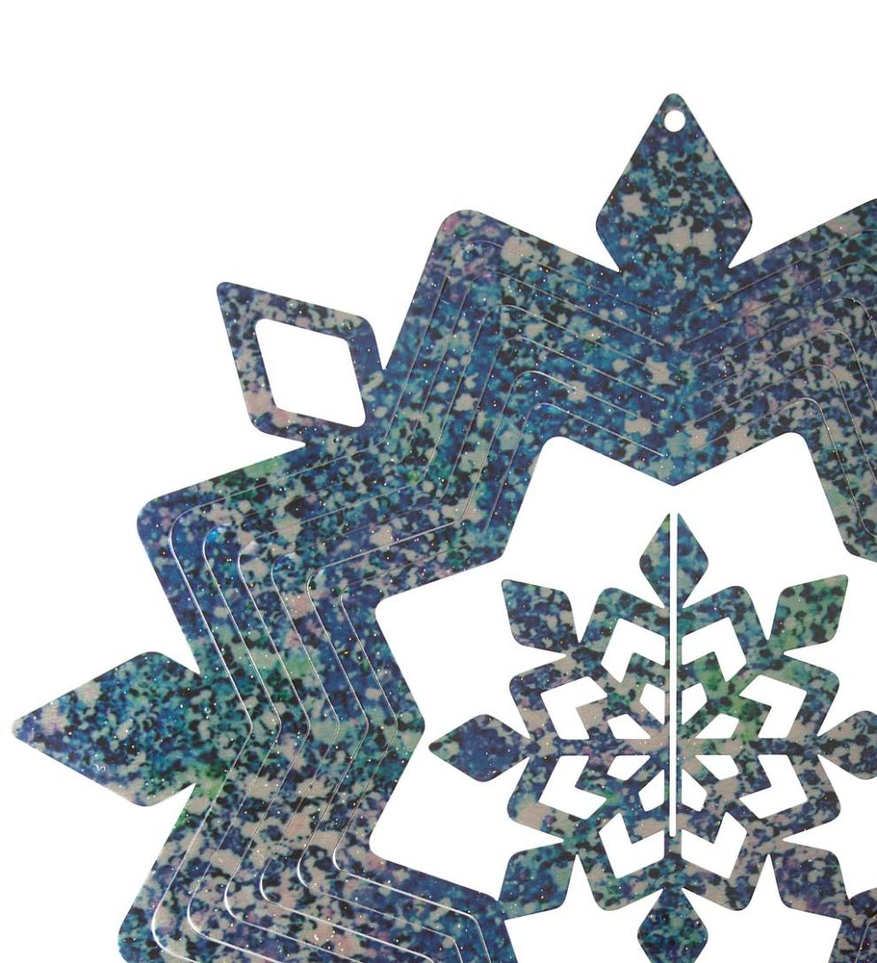 Plow & Hearth Garden Accents Yard & Garden Hanging Snowflake Illusion Metal Spinner