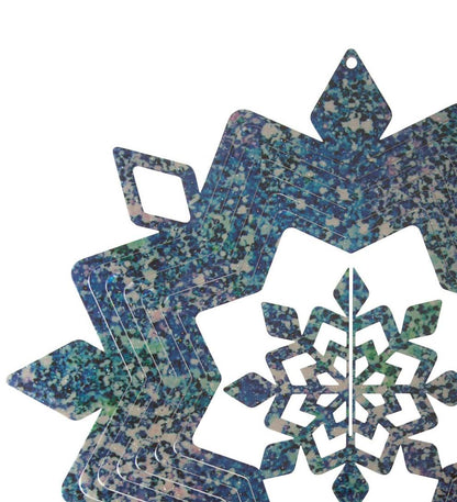 Plow & Hearth Garden Accents Yard & Garden Hanging Snowflake Illusion Metal Spinner