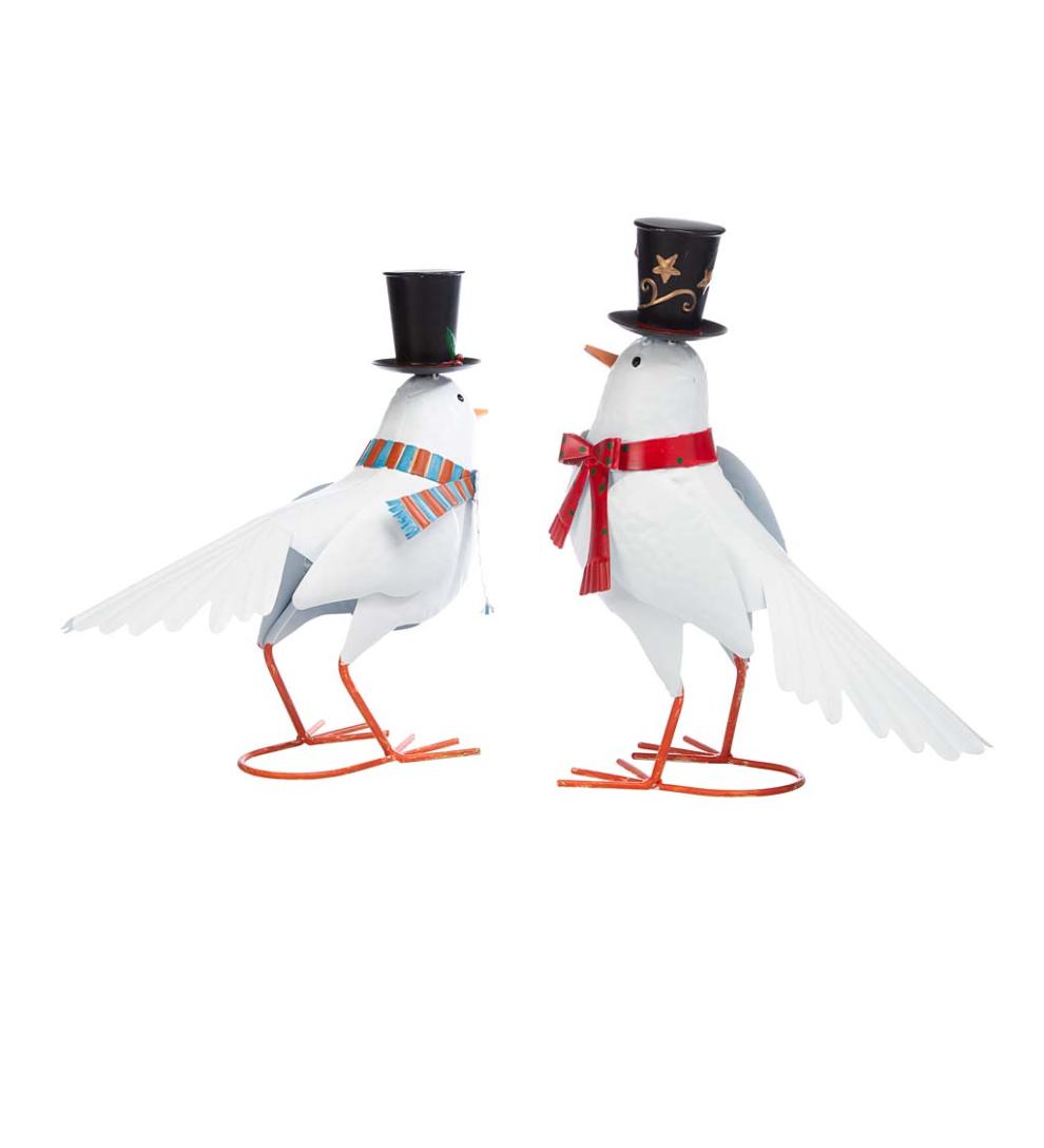 Plow & Hearth Garden Accents Yard & Garden Holiday Dove Metal Garden Statues, Set Of 2