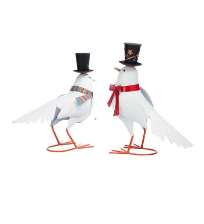 Plow & Hearth Garden Accents Yard & Garden Holiday Dove Metal Garden Statues, Set Of 2