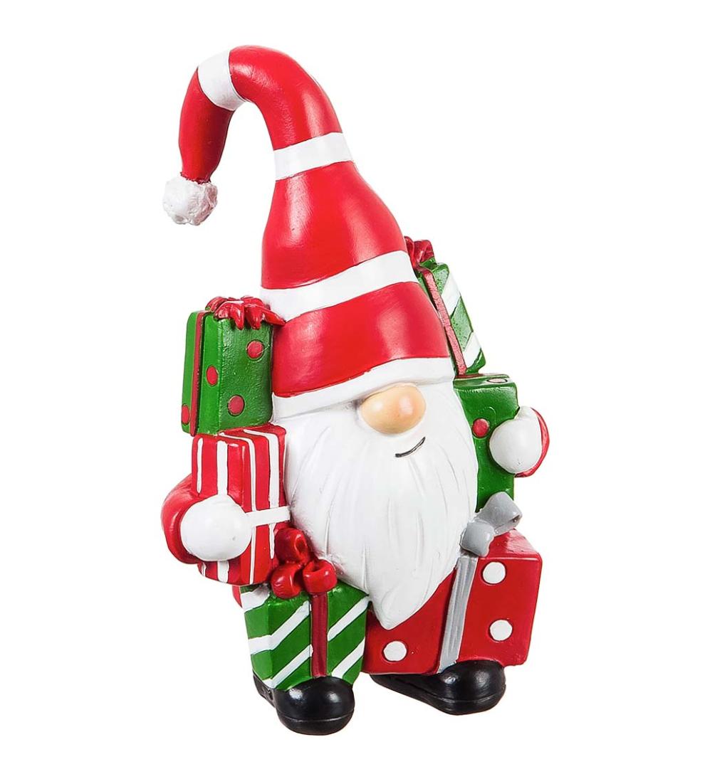 Plow & Hearth Garden Accents Yard & Garden Holiday Gnome Pot Percher, Set Of 3