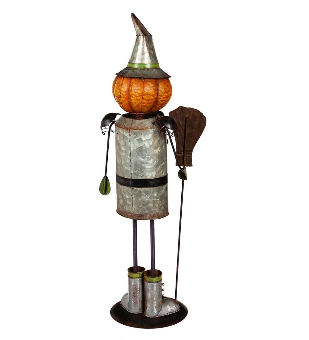Plow & Hearth Garden Accents Yard & Garden Indoor/Outdoor Pumpkin Witch Garden Statue