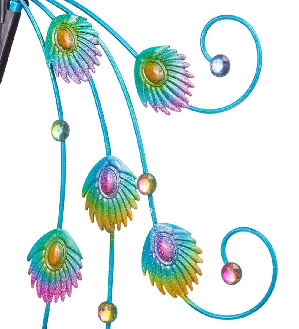 Plow & Hearth Garden Accents Yard & Garden Iridescent Peacock Wind Spinner