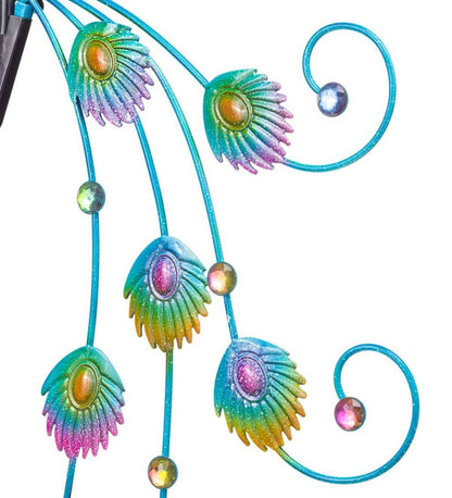 Plow & Hearth Garden Accents Yard & Garden Iridescent Peacock Wind Spinner