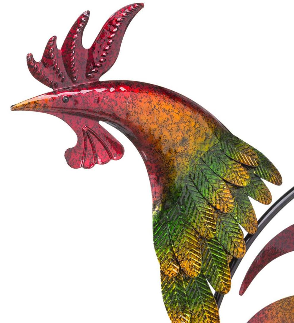 Plow & Hearth Garden Accents Yard & Garden Iridescent Rooster Wind Spinner
