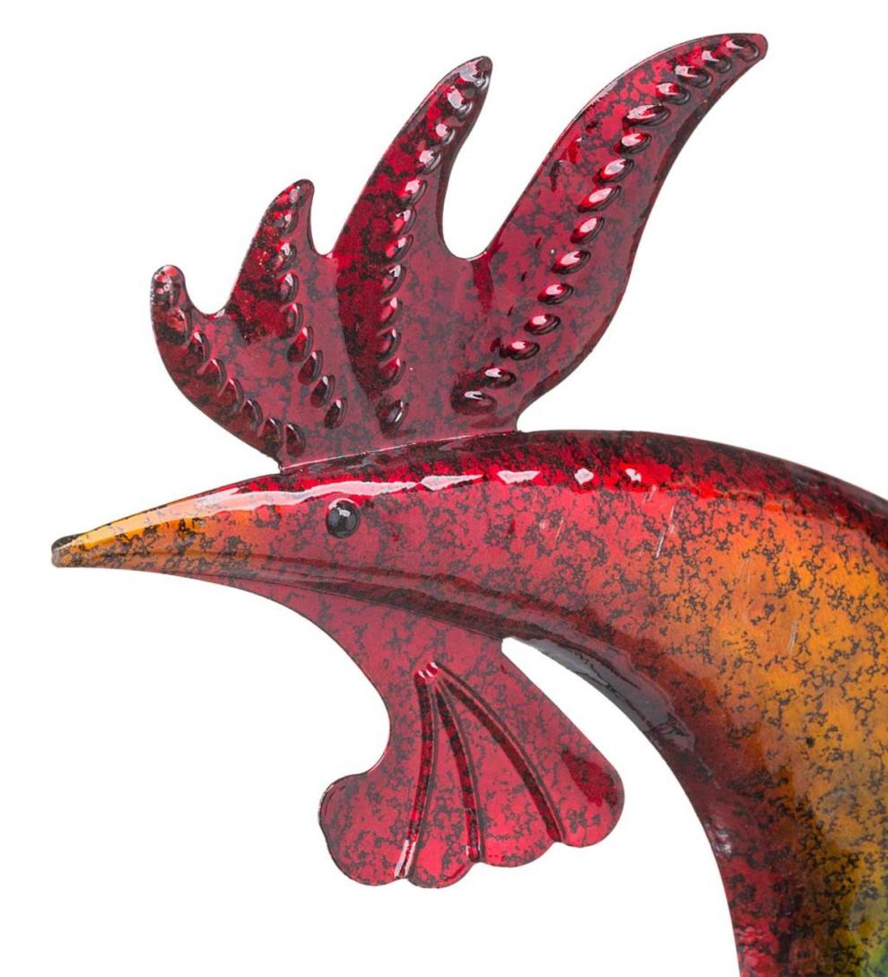 Plow & Hearth Garden Accents Yard & Garden Iridescent Rooster Wind Spinner