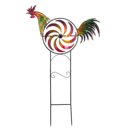 Plow & Hearth Garden Accents Yard & Garden Iridescent Rooster Wind Spinner