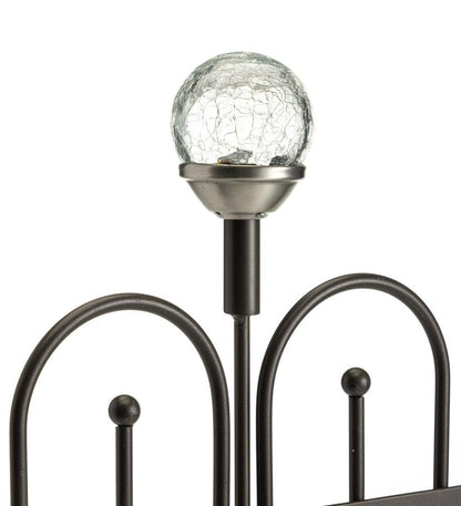 Plow & Hearth Garden Accents Yard & Garden Iron Fence Decorative Garden Edging With Solar Lights