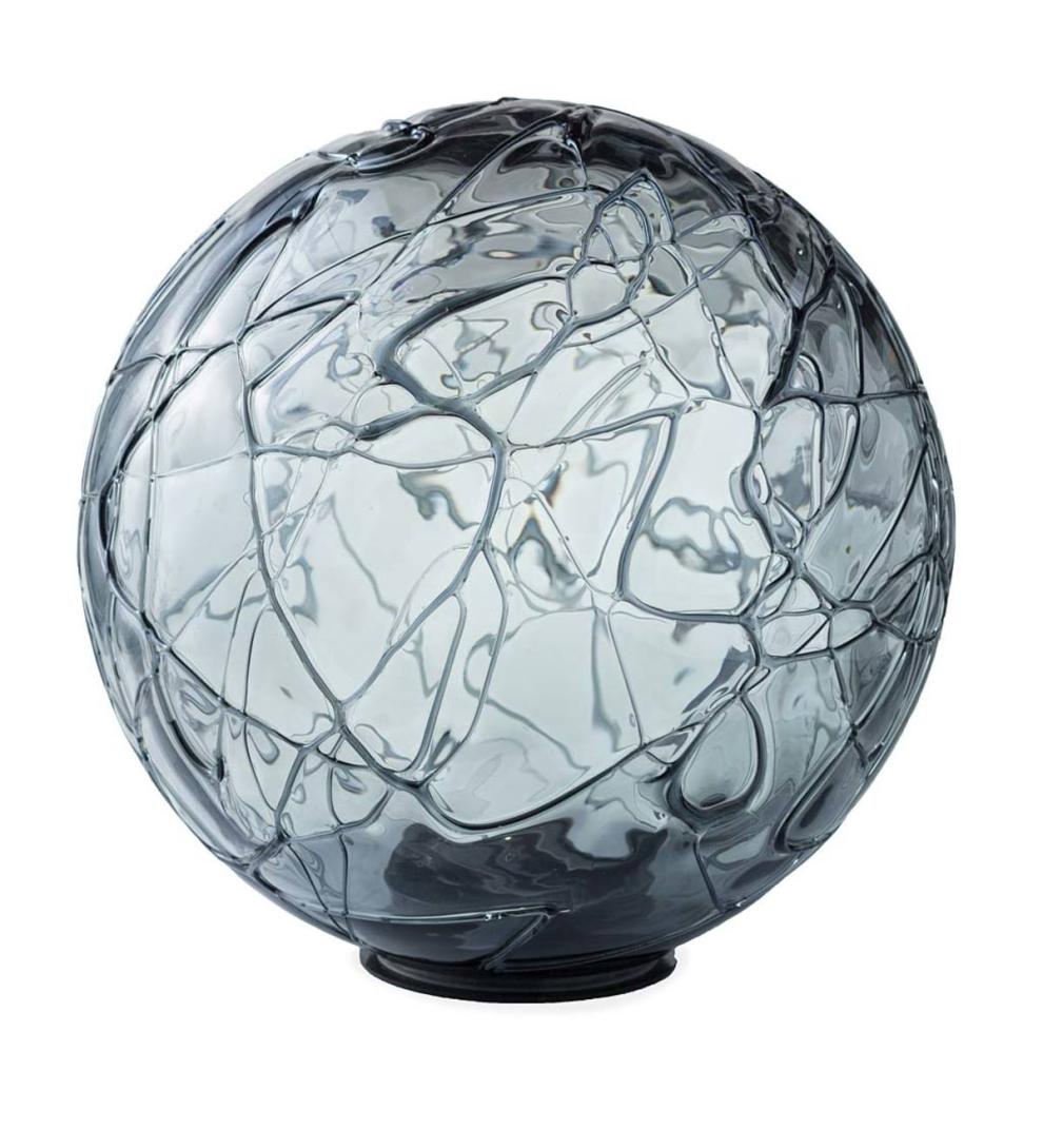 Plow & Hearth Garden Accents Yard & Garden Lighted Solar Glass Orb - Amber