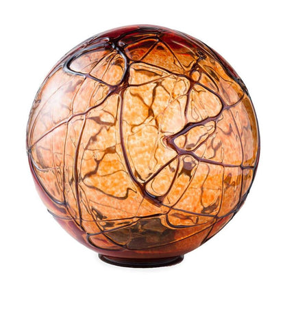 Plow & Hearth Garden Accents Yard & Garden Lighted Solar Glass Orb - Amber