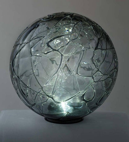 Plow & Hearth Garden Accents Yard & Garden Lighted Solar Glass Orb - Amber