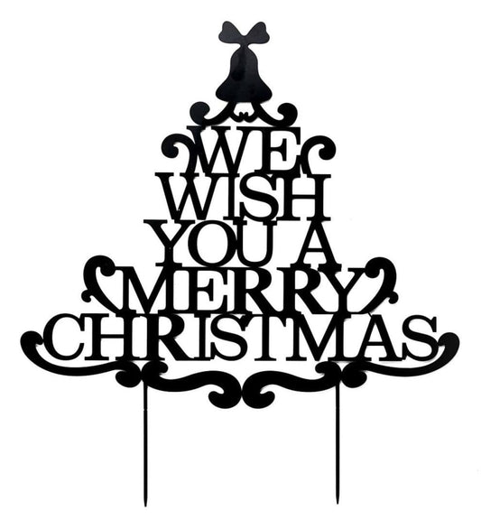 Plow & Hearth Garden Accents Yard & Garden Merry Christmas Wishes Tree Metal Garden Stake