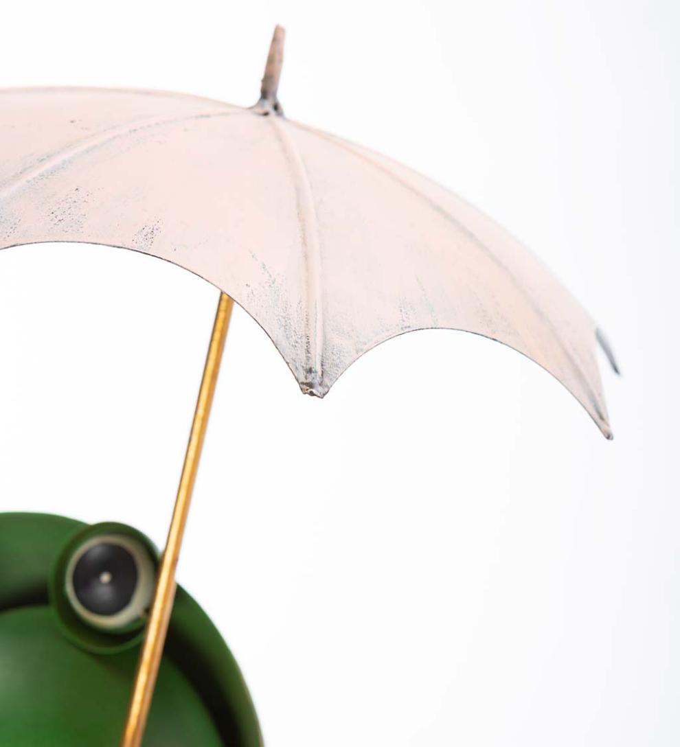 Plow & Hearth Garden Accents Yard & Garden Metal Storybook Frog Garden Statue - Blue