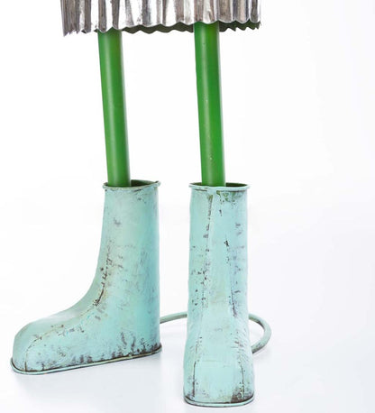 Plow & Hearth Garden Accents Yard & Garden Metal Storybook Frog Garden Statue - Blue