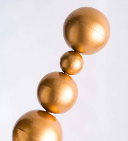 Plow & Hearth Garden Accents Yard & Garden Metal Tower Garden Stakes With Multiple Sized Spheres, Set Of 3 - Bronze