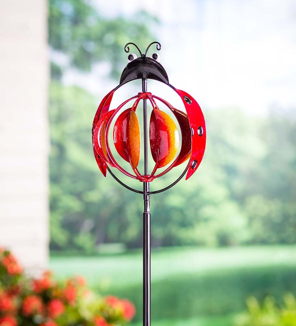 Plow & Hearth Garden Accents Yard & Garden Midi Colorful Flyer Metal Wind Spinner - Butterfly