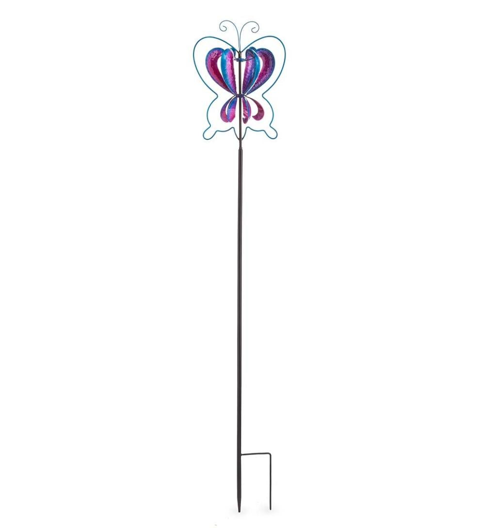 Plow & Hearth Garden Accents Yard & Garden Midi Colorful Flyer Metal Wind Spinner - Butterfly