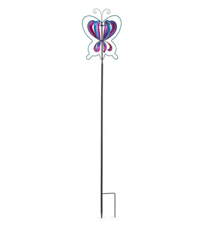 Plow & Hearth Garden Accents Yard & Garden Midi Colorful Flyer Metal Wind Spinner - Butterfly