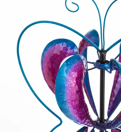 Plow & Hearth Garden Accents Yard & Garden Midi Colorful Flyer Metal Wind Spinner - Butterfly