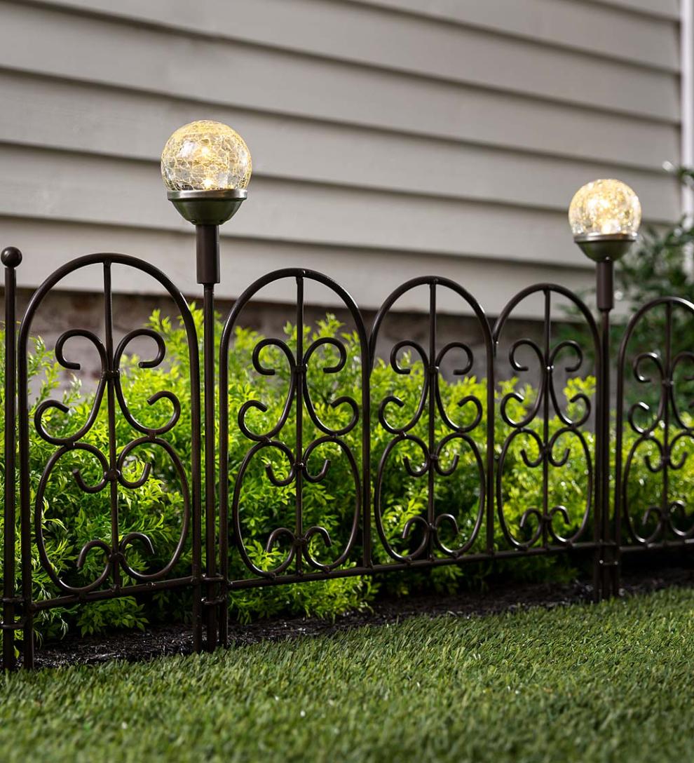 Plow & Hearth Garden Accents Yard & Garden Montebello Decorative Garden Edging With Solar Lights