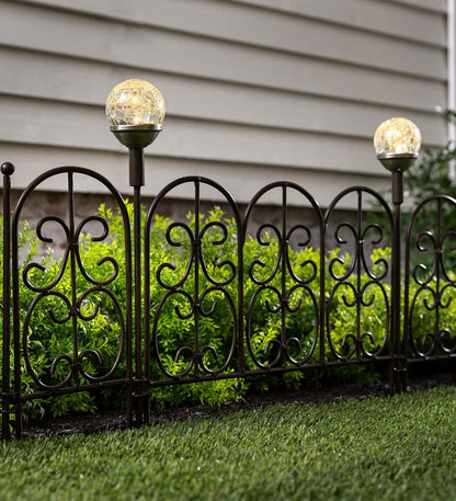 Plow & Hearth Garden Accents Yard & Garden Montebello Decorative Garden Edging With Solar Lights