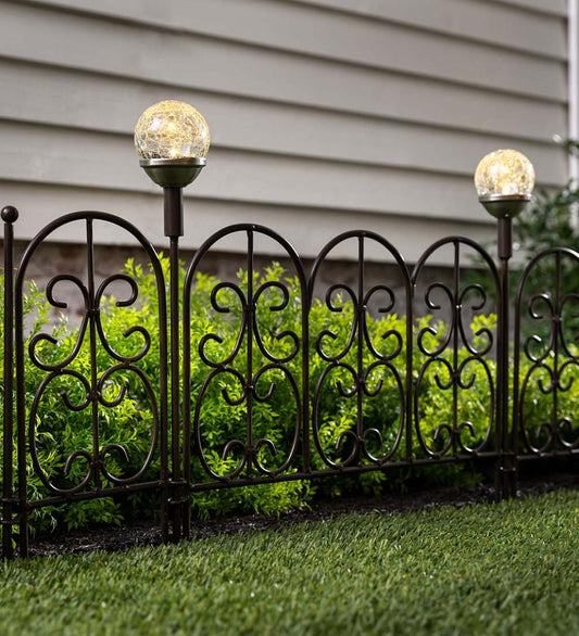 Plow & Hearth Garden Accents Yard & Garden Montebello Decorative Garden Edging With Solar Lights