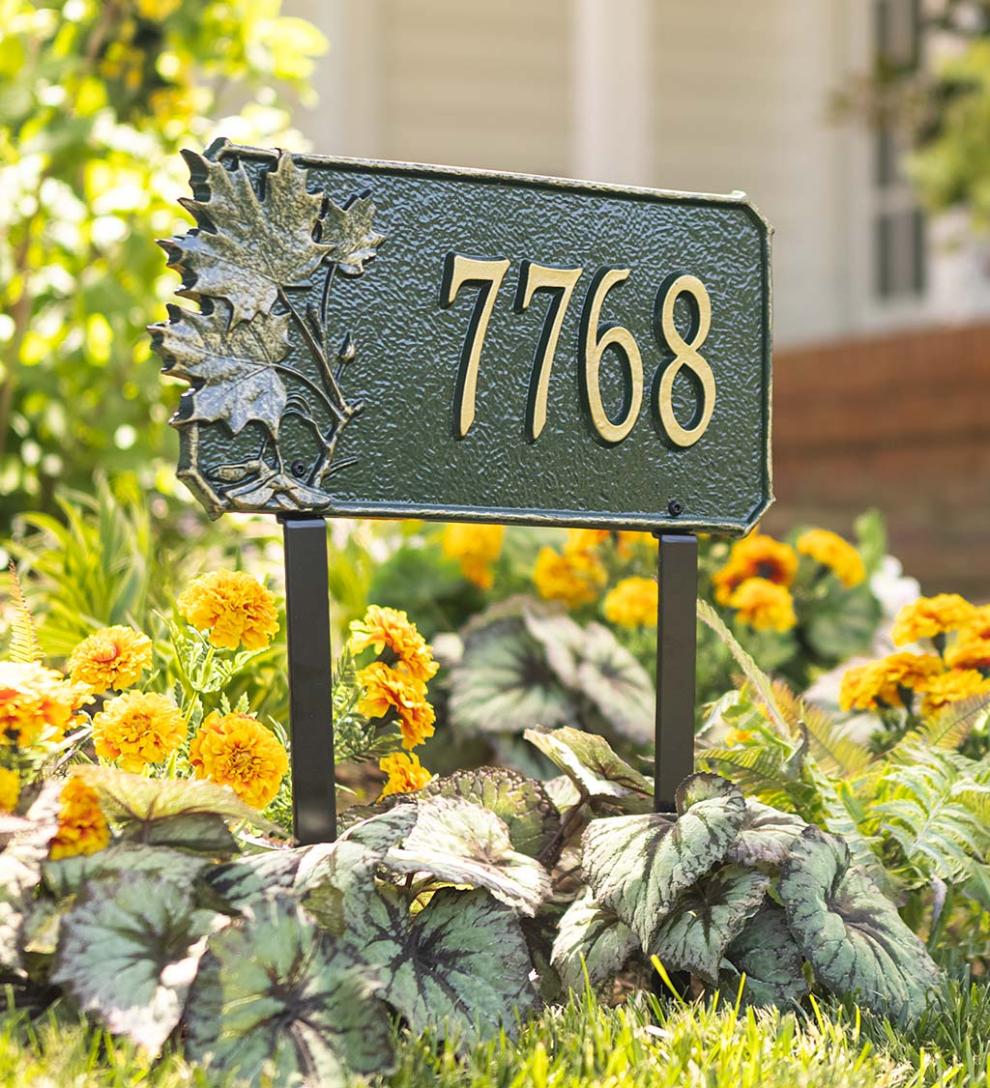 Plow & Hearth Garden Accents Yard & Garden Natural Elements Cast Aluminum Address Plaques