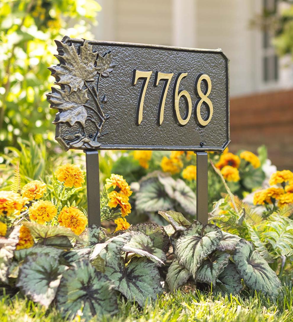 Plow & Hearth Garden Accents Yard & Garden Natural Elements Cast Aluminum Address Plaques