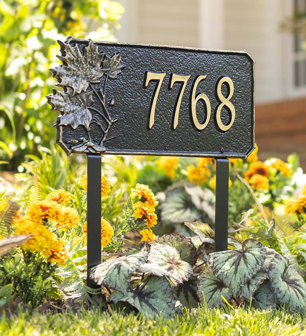 Plow & Hearth Garden Accents Yard & Garden Natural Elements Cast Aluminum Address Plaques