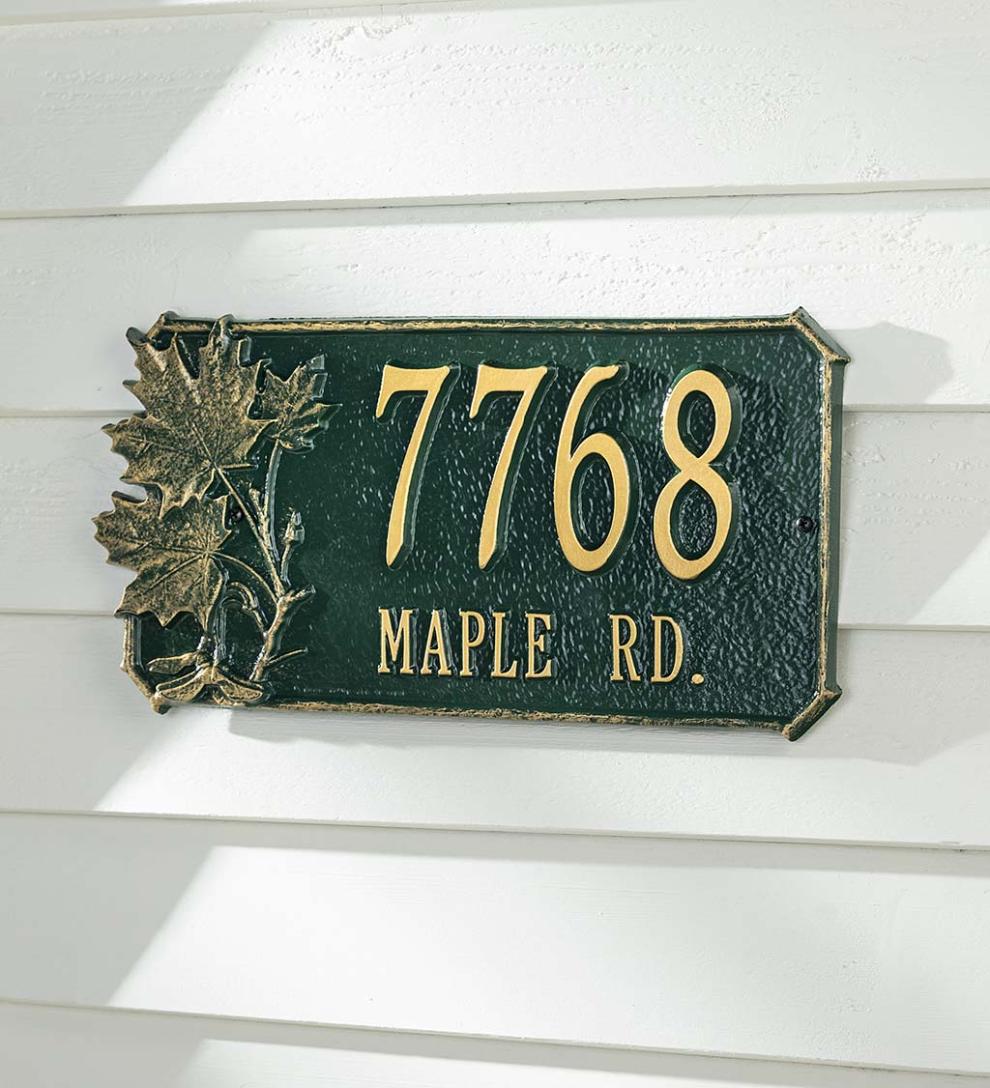 Plow & Hearth Garden Accents Yard & Garden Natural Elements Cast Aluminum Address Plaques