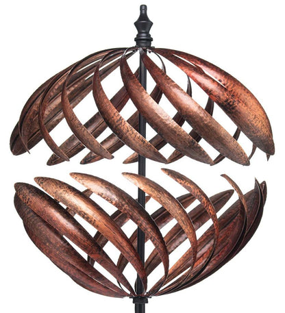 Plow & Hearth Garden Accents Yard & Garden Oversized Split Sphere Copper Metal Wind Spinner - Copper