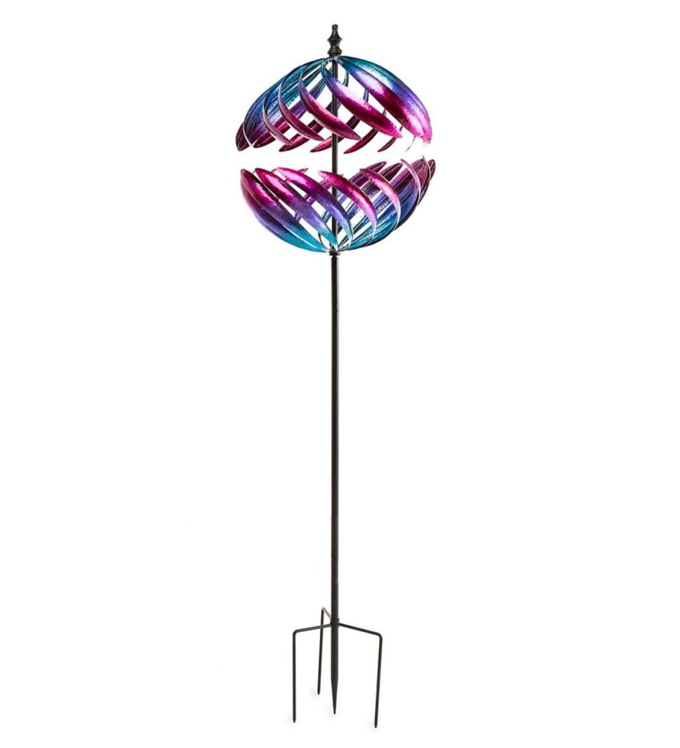 Plow & Hearth Garden Accents Yard & Garden Oversized Split Sphere Metal Wind Spinner