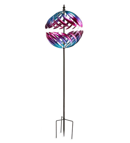 Plow & Hearth Garden Accents Yard & Garden Oversized Split Sphere Metal Wind Spinner