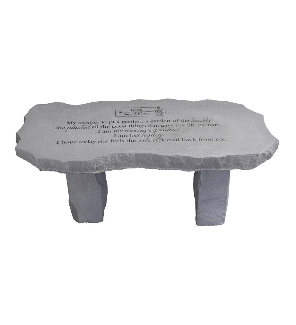 Plow & Hearth Garden Accents Yard & Garden Personalized My Mother Memorial Stone Garden Bench