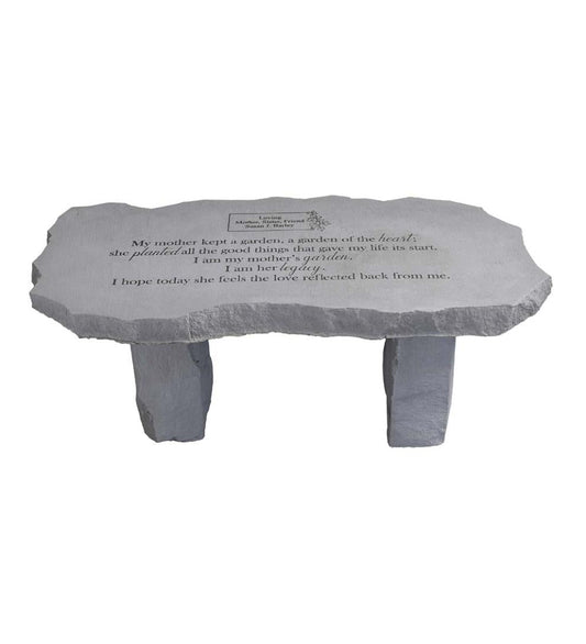 Plow & Hearth Garden Accents Yard & Garden Personalized My Mother Memorial Stone Garden Bench