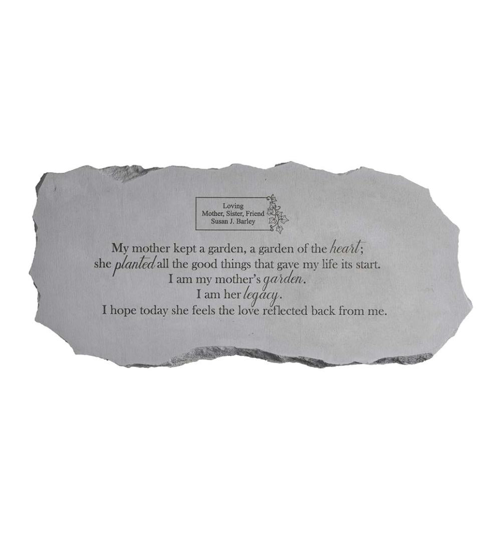 Plow & Hearth Garden Accents Yard & Garden Personalized My Mother Memorial Stone Garden Bench