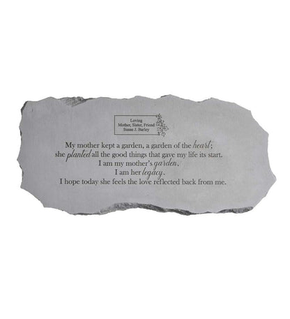 Plow & Hearth Garden Accents Yard & Garden Personalized My Mother Memorial Stone Garden Bench