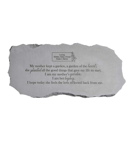 Plow & Hearth Garden Accents Yard & Garden Personalized My Mother Memorial Stone Garden Bench