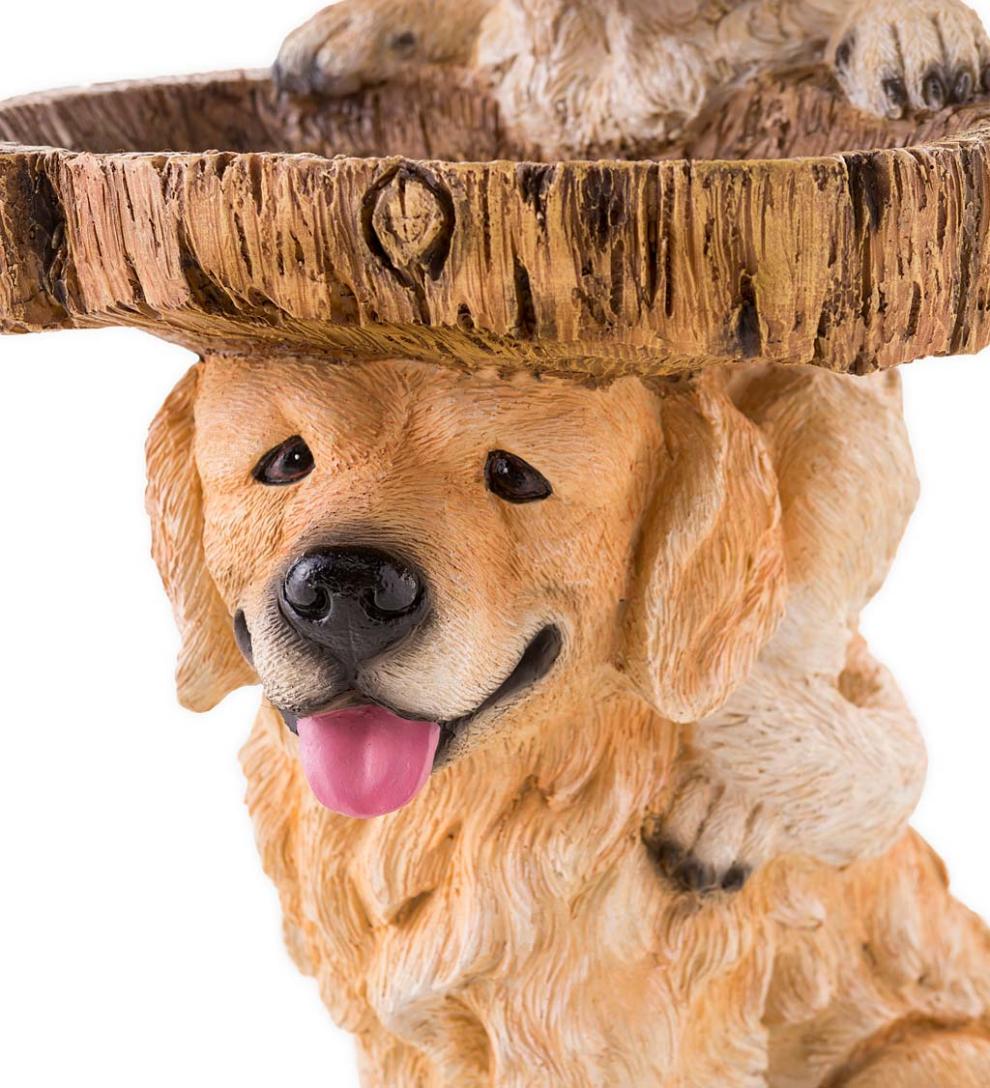 Plow & Hearth Garden Accents Yard & Garden Playful Puppies Birdbath