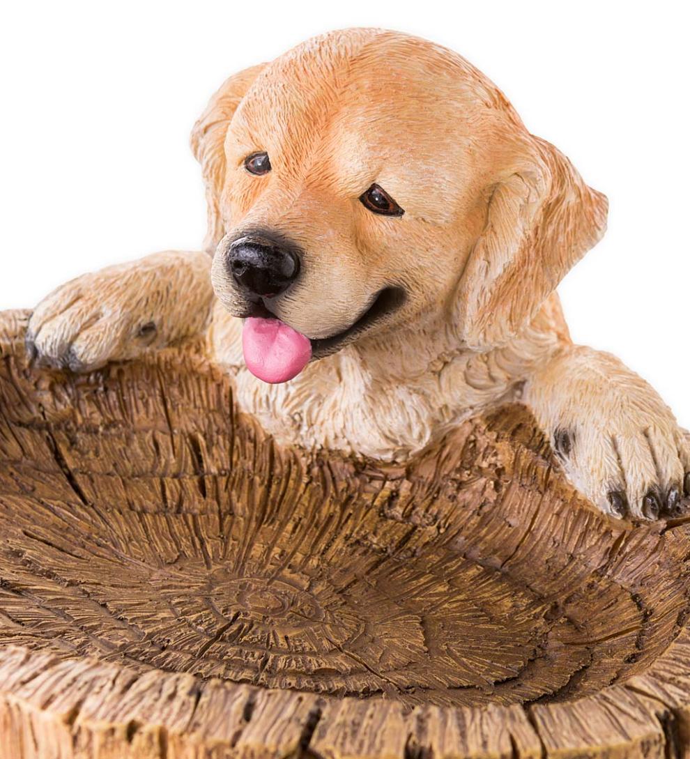 Plow & Hearth Garden Accents Yard & Garden Playful Puppies Birdbath
